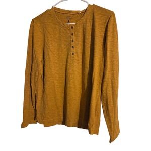 OLD RANCH Women's Size Large Shirt Long Sleeve HENLEY TOP Pumpkin NEW
